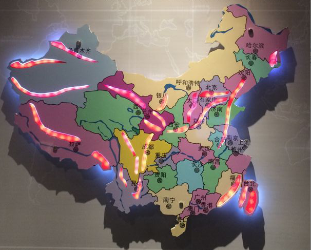 中国（世界）地震带分布灯光演示